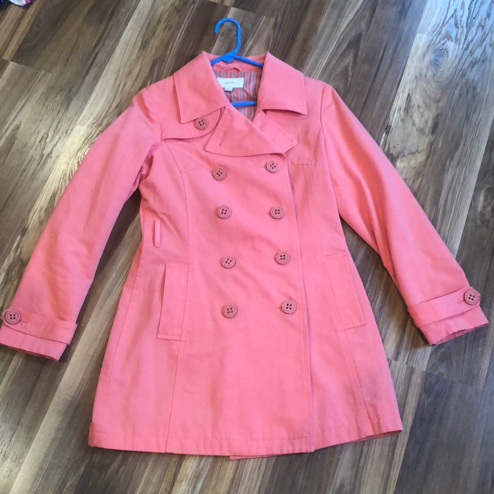 Merona Coral Spring Trench Coat Size Small